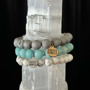 Kinsley Armelle Gray, Blue & White Bracelet Set